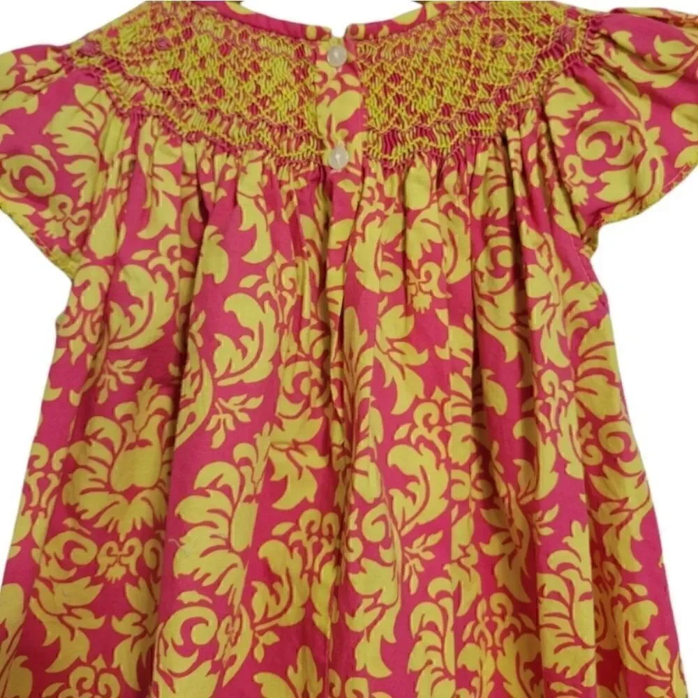 Le Za Me Hand Smocked Smocked Angel Sleeve Dress 4